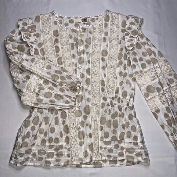 Anthropologie Tops - Everleigh Anthropologie Top Blouse Boho Cottagecore Lace Peasant Flowy S NWOT